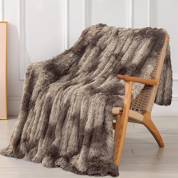 Tuddrom Decorative Extra Soft Faux Fur Throw Blanket, Solid Reversible Fuzzy by Tuddrom