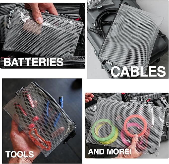 GOBAGS Air Production Large Clear Zipper Pouch – Cable Organizer & Travel Gear - Image 4