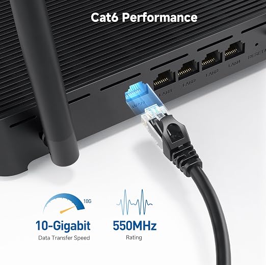 Cable Matters 10Gbps 5-Pack Snagless Cat 6 Ethernet Cable - 8ft - Image 3