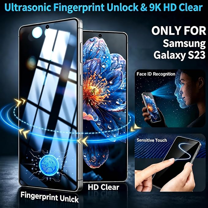 2 Pack for Samsung Galaxy S23 Privacy Screen Protector, 2 Pack Camera Protector - Image 2