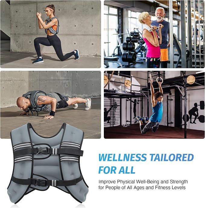ZELUS Weighted Vest, 6lb/8lb/12lb/16lb/20lb/25lb/30lb Weight Vest - Image 6
