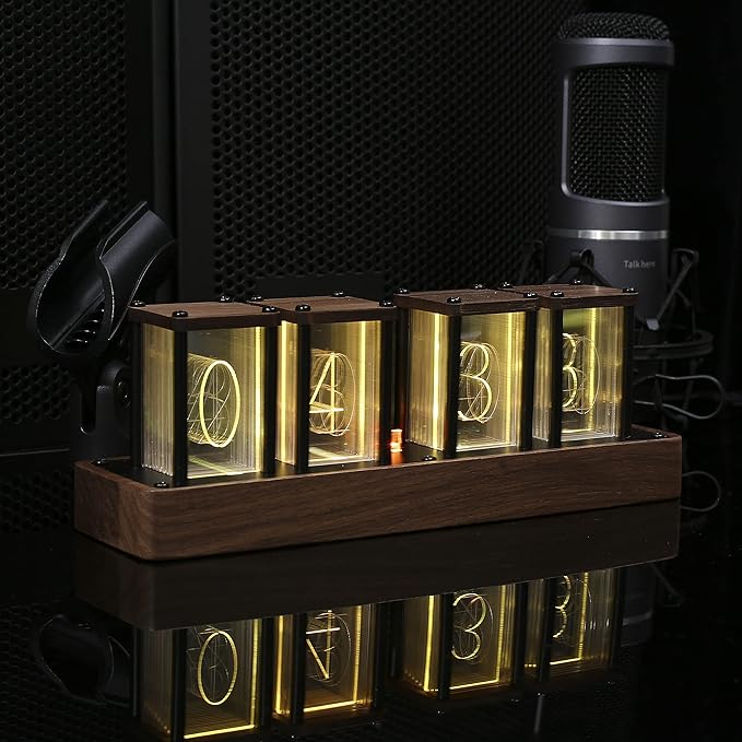 ClocTeck Nixie Tube Clock Walnut Digital Clock, Support Wi-Fi Time SYNC - Image 4