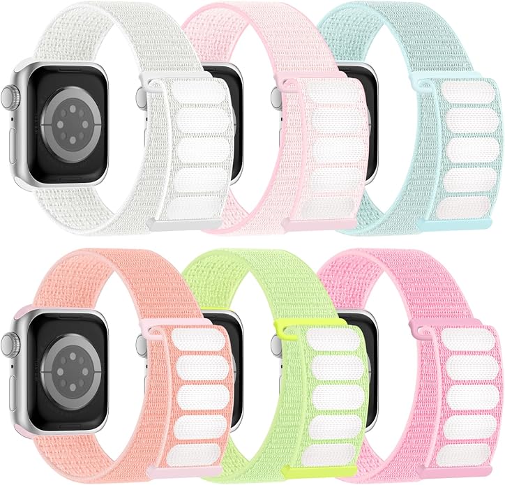 6 Pack Sport Nylon Loop Band Compatible by Honeystraper