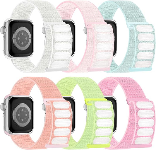 6 Pack Sport Nylon Loop Band Compatible by Honeystraper