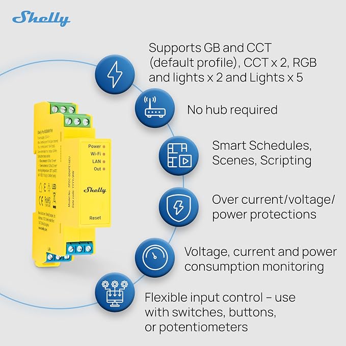Shelly Pro RGBWW PM | Wi-Fi & LAN Smart Remote Control - Image 6