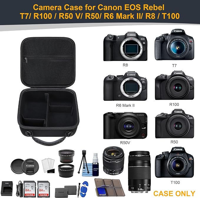 RAIALL Camera Case for Canon EOS Rebel T7/R50/R50V/R100/R5/R6 Mark II/R7/ - Image 3