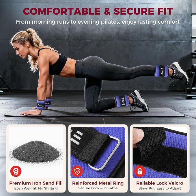 BAGAIL Ankle Wrist Weights for Women & Men, One Pair of 1/2/4/6/8/10 LBS - Image 2