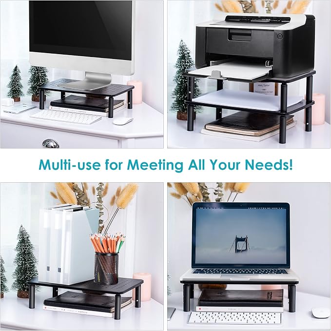 LOTEYIKE TV/Monitor Riser Desktop Stand, Flat Screen, Sturdy Metal Laptop - Image 7