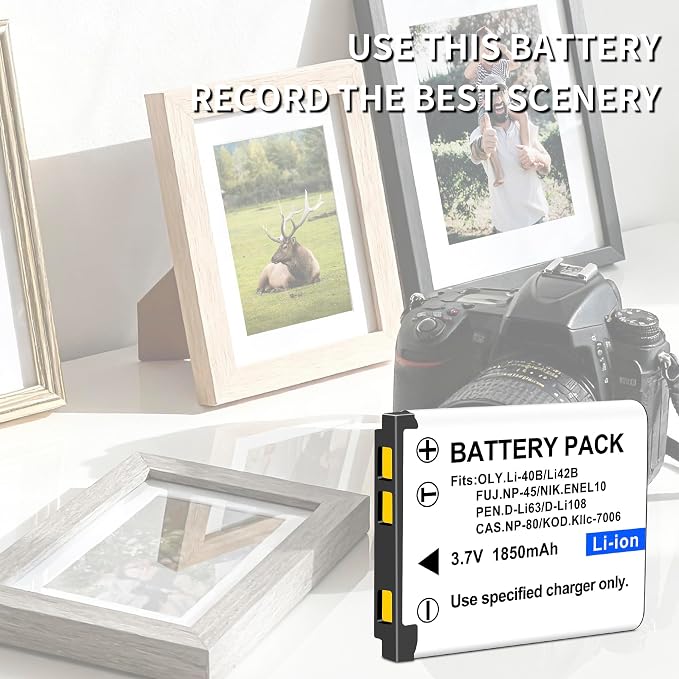 2-Pack EN-EL10 KLIC-7006 Replacement Battery and Slim USB Rapid Charger - Image 8