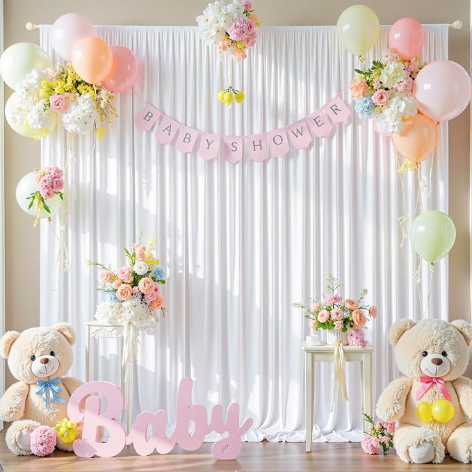 20ftx12ft Wrinkle Free White Backdrop Curtains - Image 6