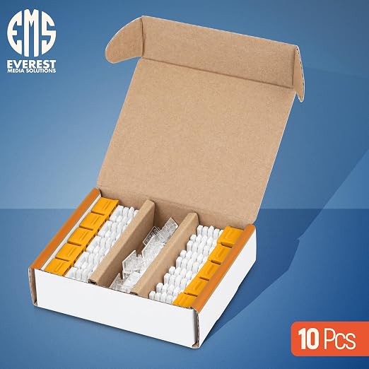 Everest 90° Angled RJ45 Cat6A Keystone Jacks 10-Pack in Yellow - Image 2