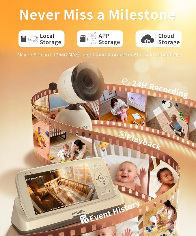 ALIOBC Baby Monitor with Camera and Audio WiFi & No-WiFi Modes AI Smart Baby - Image 6