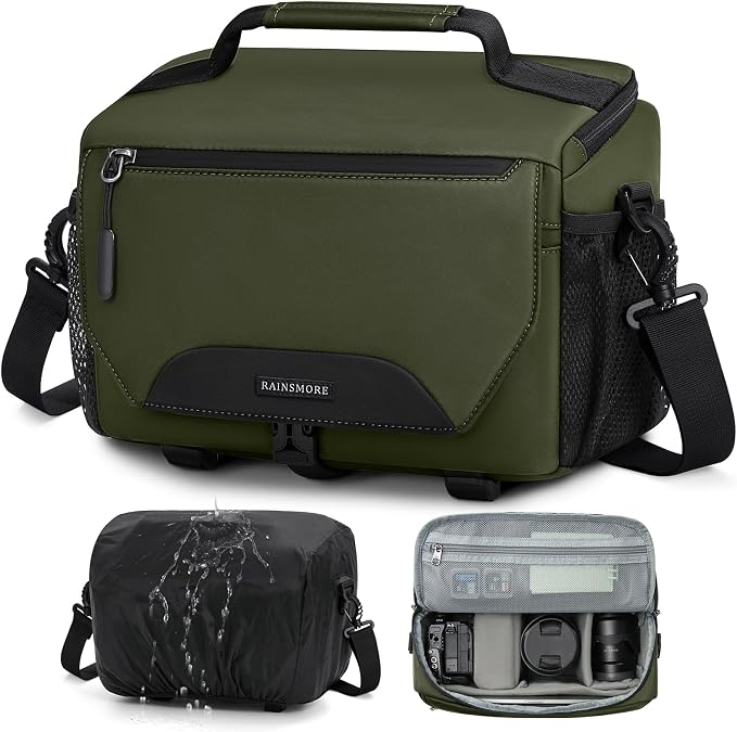 RAINSMORE Camera Bag, DSLR/SLR/Mirrorless Small Camera Sling Bag Waterproof by RAINSMORE