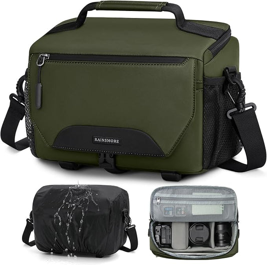 RAINSMORE Camera Bag, DSLR/SLR/Mirrorless Small Camera Sling Bag Waterproof by RAINSMORE