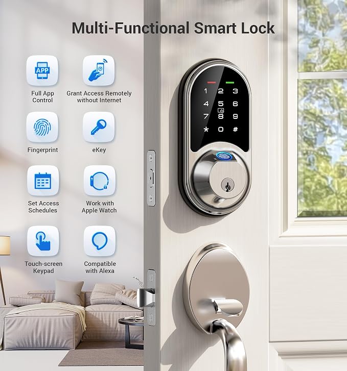 Veise RZ07 Fingerprint Smart Lock, 7-in-1 Smart Locks - Image 4