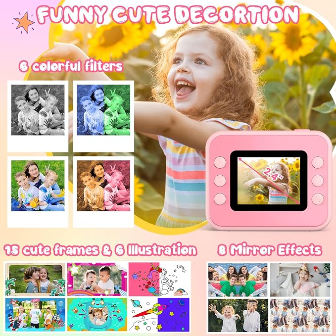 Kids Camera Instant Print, Kids Camera 1080P HD Video Digital Camera, Christmas - Image 4