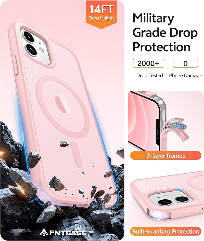 FNTCASE for iPhone 13 Mini Case: for iPhone 12 Mini Case Translucent Matte - Image 5