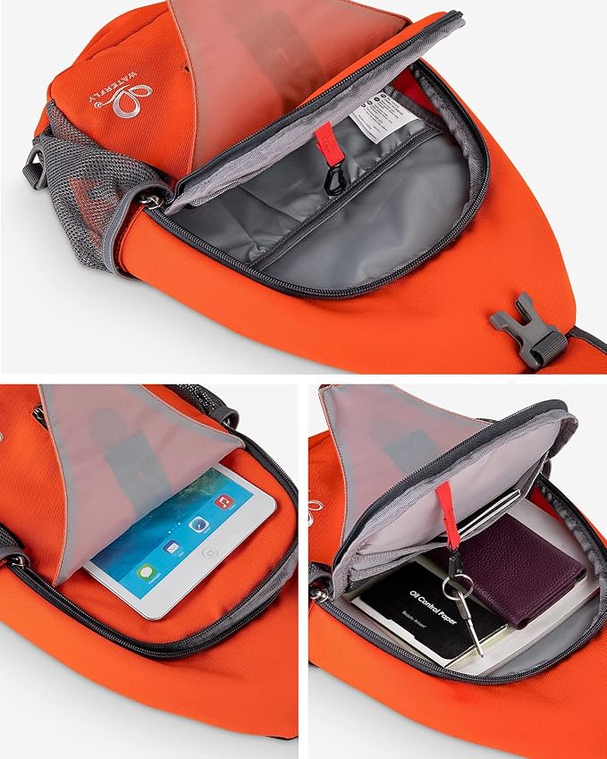 WATERFLY Crossbody Sling Backpack Sling Bag Travel Hiking Chest Bag Daypack - Image 3