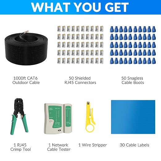 Cat6 Outdoor Ethernet Cable 1000 FT - Image 2