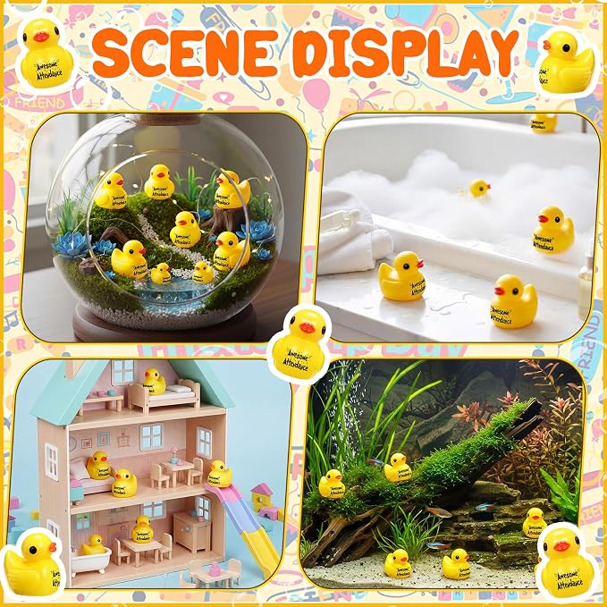 Skylety 50 Pcs Awesome Attendance Resin Duck, Perfect Attendance Awards - Image 5