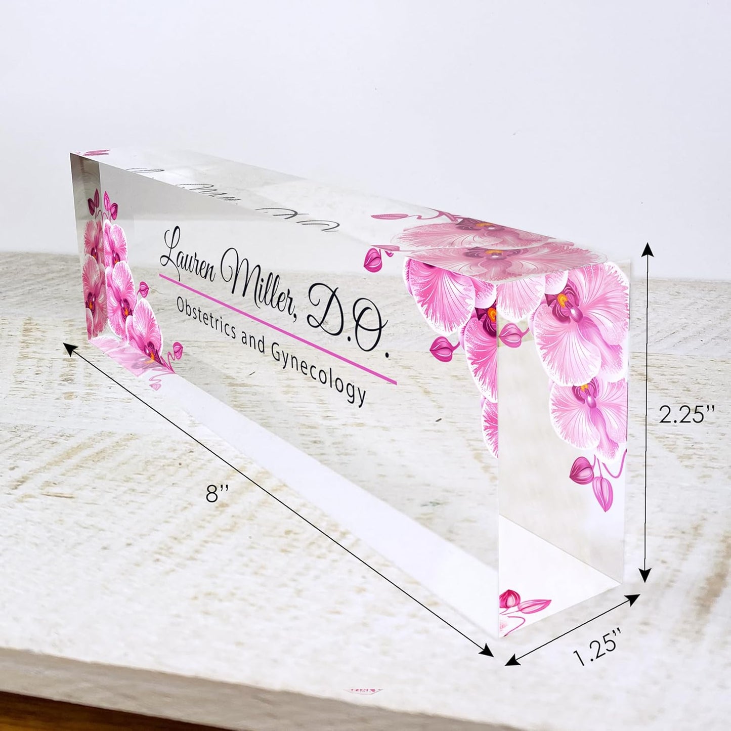 Desk Name Plate for Women, Acrylic Desk Name Plaque, Chiropractor Gift, Personalized Name Plate for Desk, Executive Custom Desk Name Plate