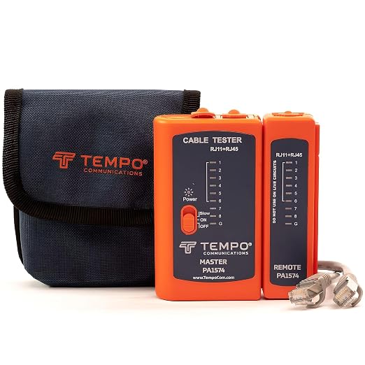 TEMPO PA1574 RJ45 Network Cable Tester, Ethernet Cable Tester, Cat5 Cable Tester by TempoCommunications-TestandMeasurementTools