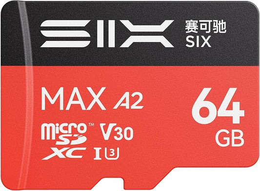 SIX M200 64GB Micro SD Card Read Up to 190MB/s by SIXMemory