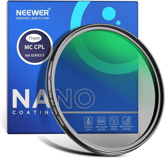 NEEWER 77mm Polarizer Filter, 24 Layer Multi Resistant Nano Coated MC CPL by Neewer
