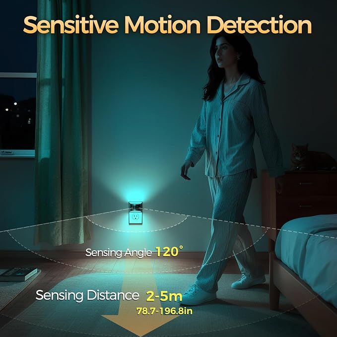 DORESshop LED Night Light, Night Lights Plug into Wall, 8-Color RGB LED - Image 5