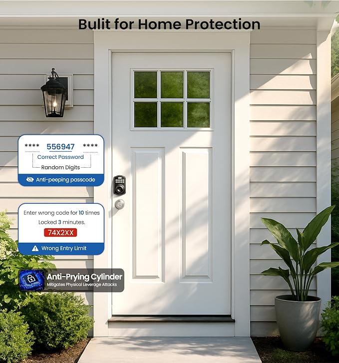 Veise KS03 Keypad Door Knob Lock, Keyless Entry Digital Lock - Image 6