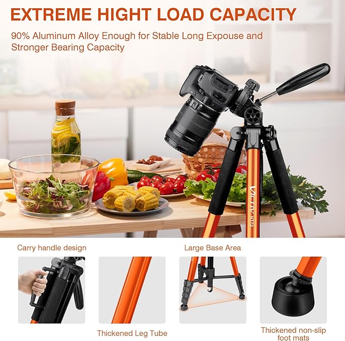 Tripod for Camera, Professional Heavy Duty Compact Camera Stand for Phone - Image 3