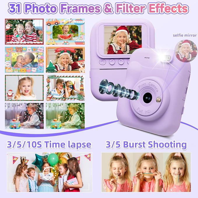 Kids Camera Instant Print, Portable Toddler Camera Toys - Image 4