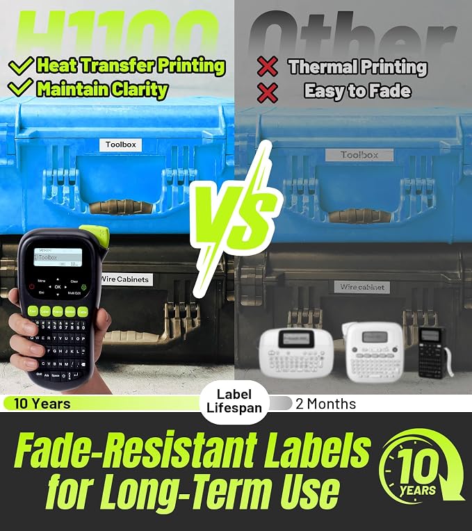 Label Maker Machine with 4 Tapes, Wire Label Maker Waterproof-Labels, Laminated - Image 3