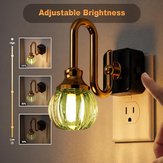 JandCase Night Light, Night Lights Plug into Wall, 0-100 LM Dimmable Nightlights - Image 2