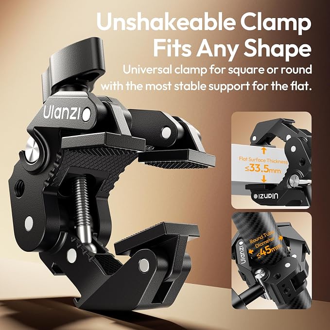 ULANZI CO78 Super Clamp Mount, 3-Jaw Y-Shape Super Clamp - Image 2