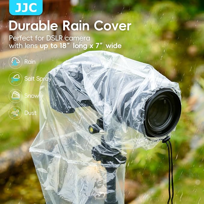 JJC DSLR Camera Rain Cover, Rain Coat Sleeve Protector - Image 3