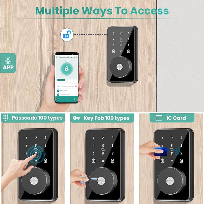 Smart Lock, 4-in-1 Keyless Entry Door Lock - Image 2