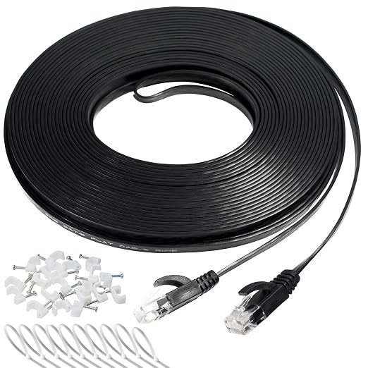 DAYEDZ Ethernet Cable 100 ft, Cat 6 High Speed Computer Network Flat Cord by DAYEDZ