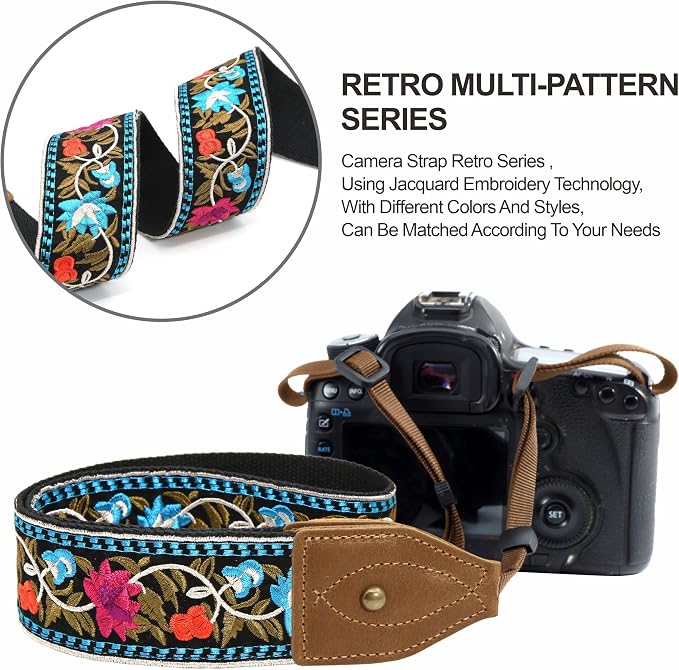 Padwa Lifestyle 2" Wide Classic Crazy Horse Art Cowhide Head Cotton Camera - Image 5