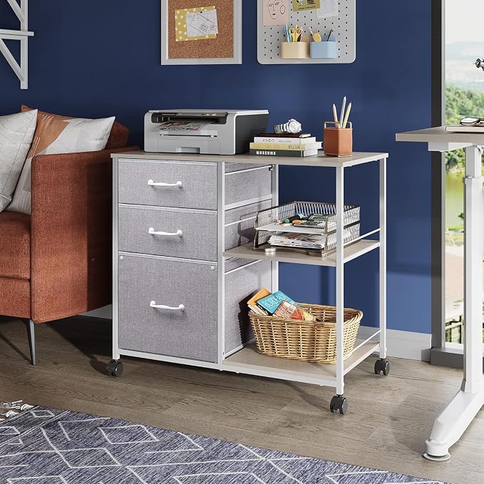 DEVAISE 3 Drawer Mobile File Cabinet, Rolling Printer Stand - Image 2