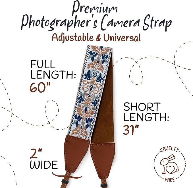 Art Tribute Camera Strap For Photographers Padded Universal Fit Neck Shoulder & - Image 5