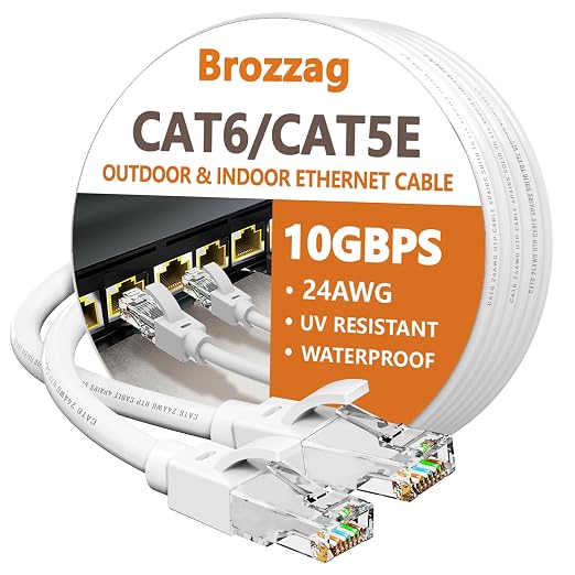 Ethernet Cable 35ft For Cat6/Cat5E, 10Gbps Compatible by Brozzag