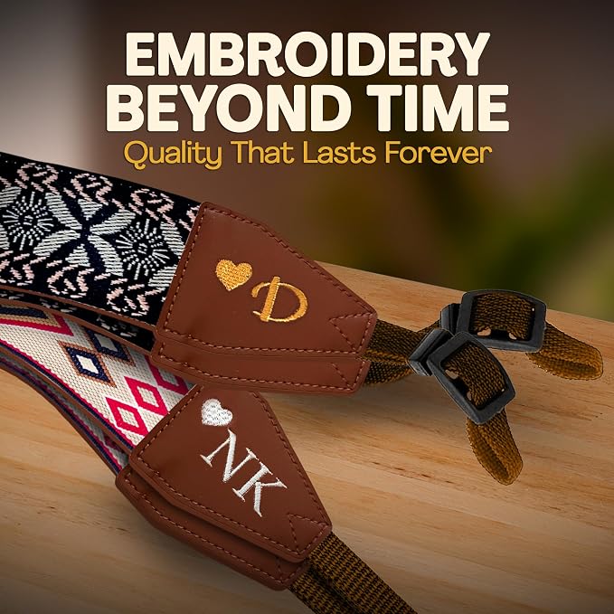 Art Tribute Custom Camera Strap Orange Rhombus - Image 3