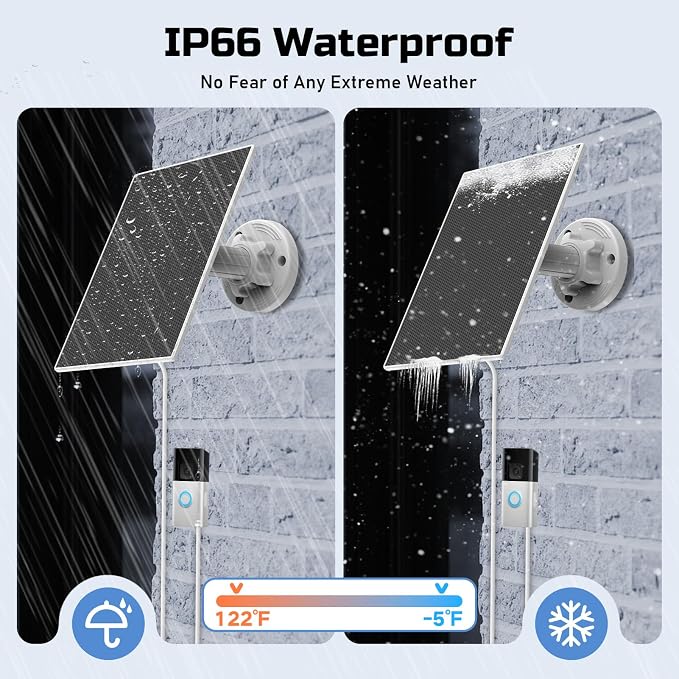 Ring Doorbell Solar Panel with Built-in 4000mAh Battery Never Lose Power - Image 6