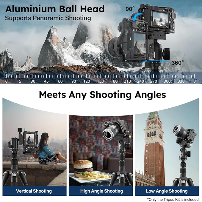 SIRUI Camera Tripod & Monopod Stand, 78.7" Tall Aluminum Detachable Tripod - Image 6