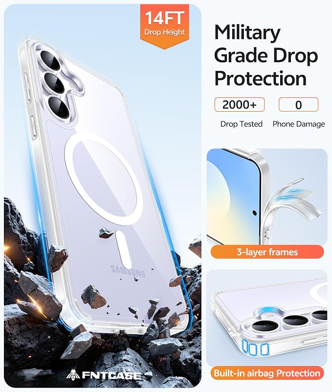 FNTCASE for Samsung Galaxy S25 FE Case: Anti Yellowing Transparent Clear - Image 6