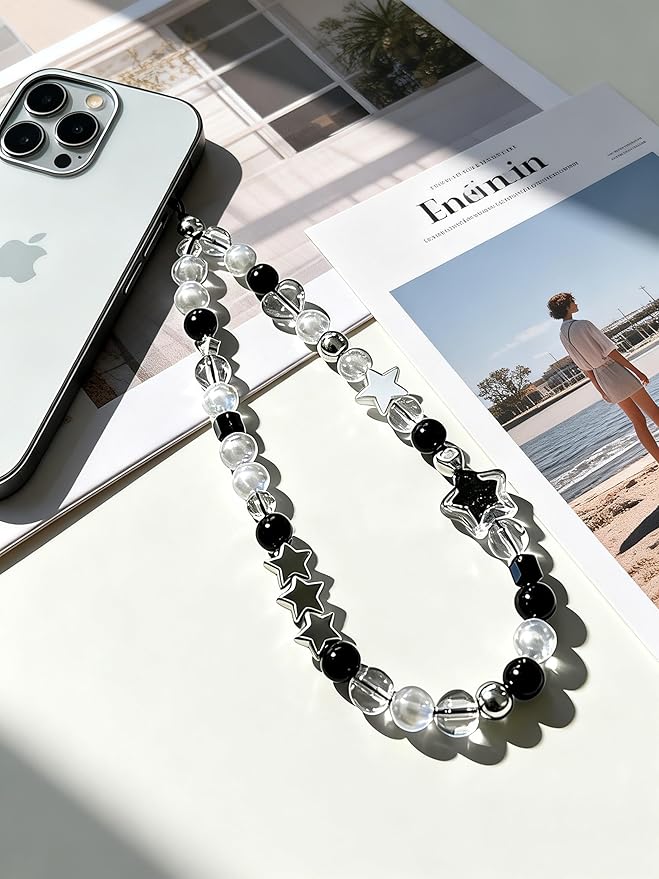 2 Pcs Phone Charm Strap Hand for iPhone Wrist Strap Camera Lanyard Pearl Beaded - Image 3