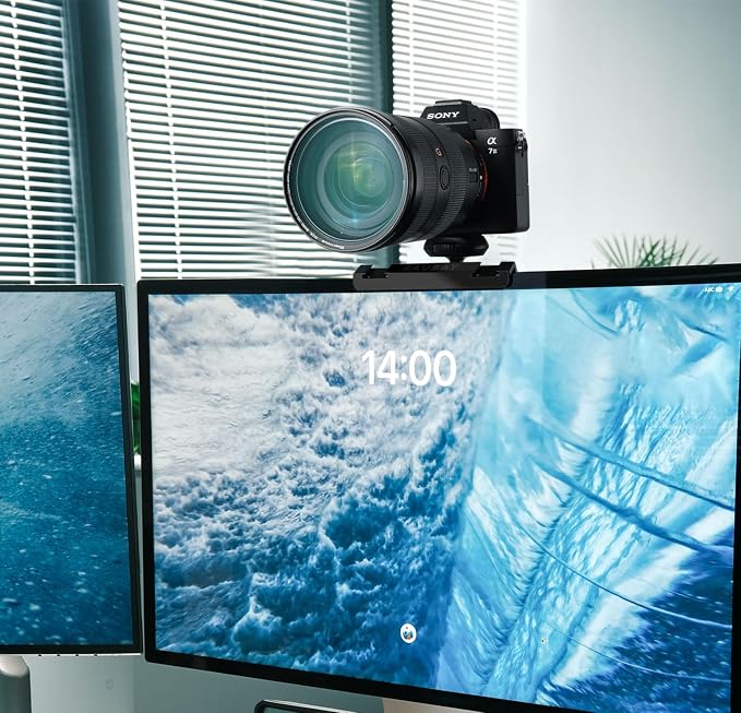RAUBAY 【CM01】 Monitor Top Camera Mount Clamp, Hanging Webcam Stand - Image 5