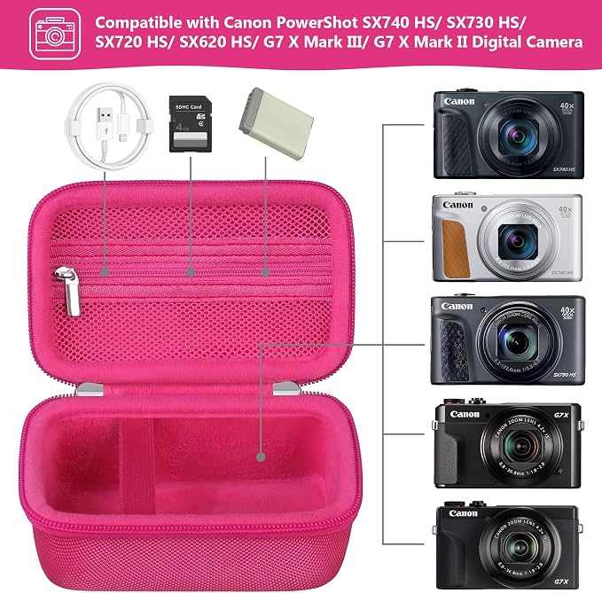 Hard Carrying Case for Canon PowerShot SX740 HS/ SX730 HS/ SX720 HS/ SX620 HS/ - Image 2