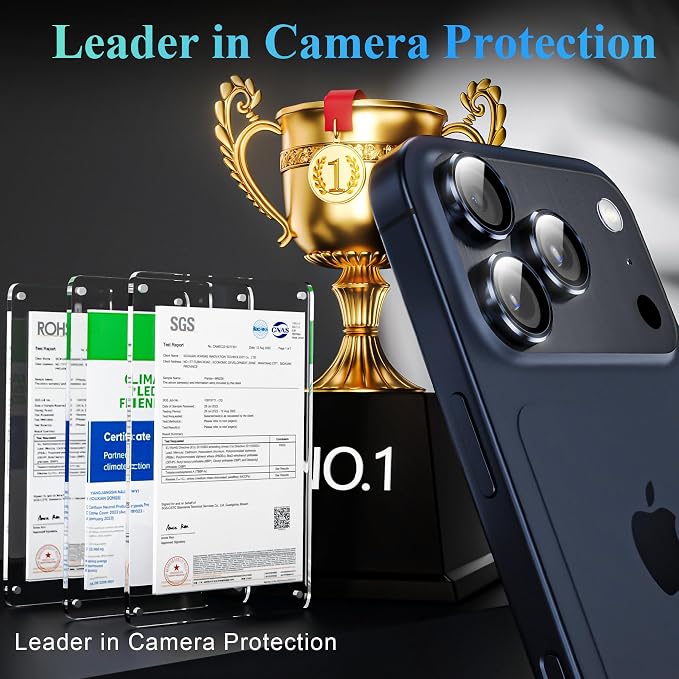 YWXTW Camera Lens Protector for iPhone 17 Pro/iPhone 17 Pro Max, Tempered Glass - Image 2
